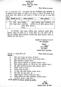 आईपीएस अधिकारियों की नई पदस्थापना