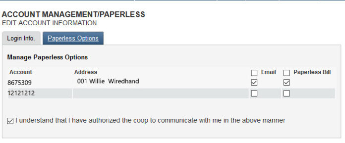 Paperless Bill Option Paperless Electricity Bill