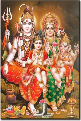 large-lord-shiva-with-parvati-ganesh-and-kartikey-waterproof-original-imafmfhsmtxkzcxe Hartalika Teej 2022