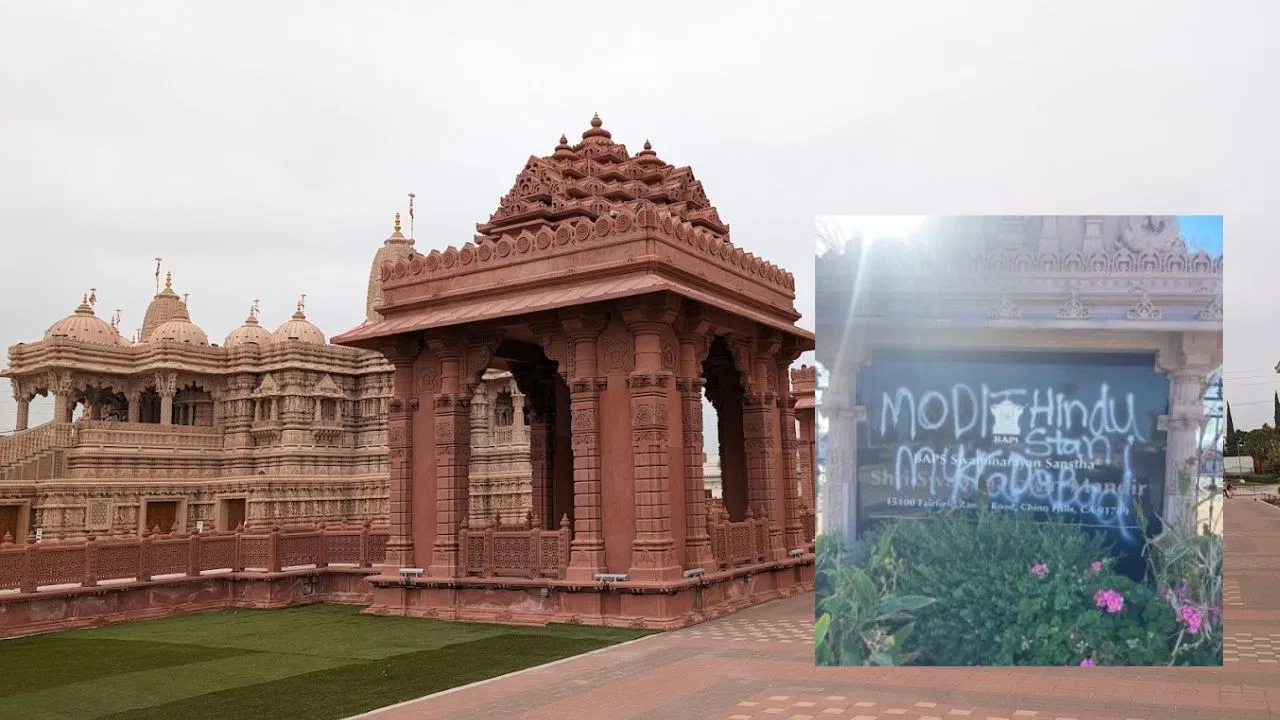 baps अमेरिका में फिर हिंदू मंदिर पर हमला